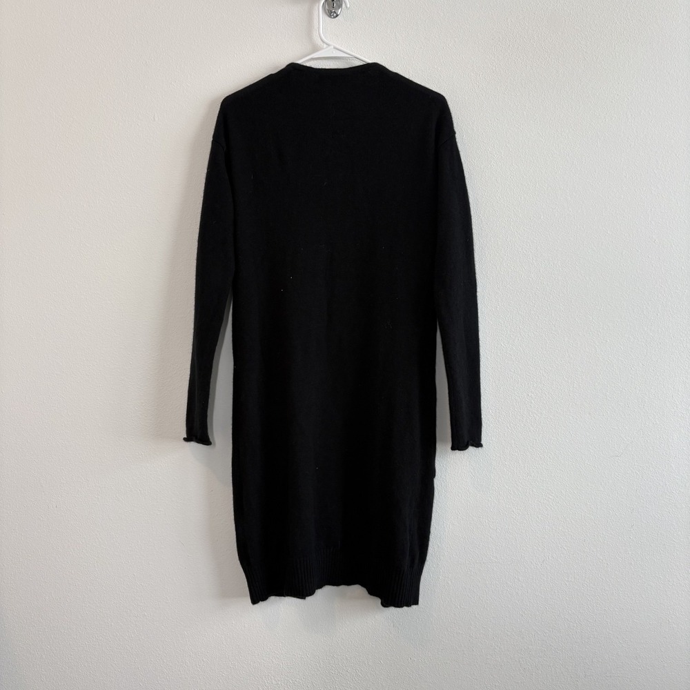 State Cashmere Cardigan Black Midi Women S Black Classic Quiet Luxury Duster - Picture 2 of 10